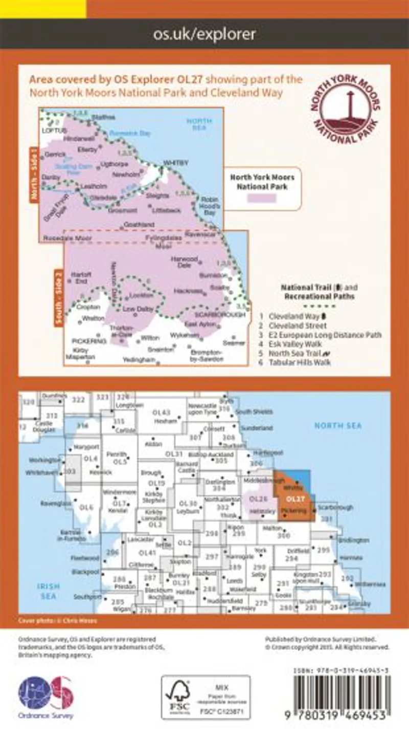 OS Explorer Active Map 27 - North York Moors - Eastern area-1